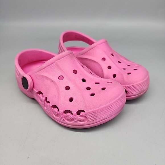 Crocs Coast Clog K Little Girl's Party Pink Sandals 204094-6U9 Size 9 Shoes - Picture 1 of 6